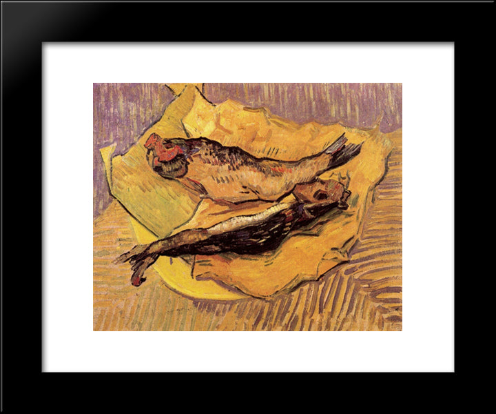 Bloaters On A Piece Of Yellow Paper 20x24 Black Modern Wood Framed Art Print Poster by Van Gogh, Vincent