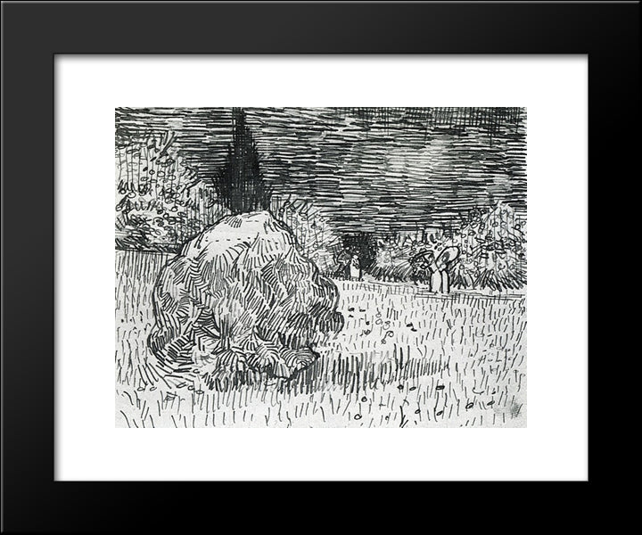 Bush In The Park At Arles 20x24 Black Modern Wood Framed Art Print Poster by Van Gogh, Vincent