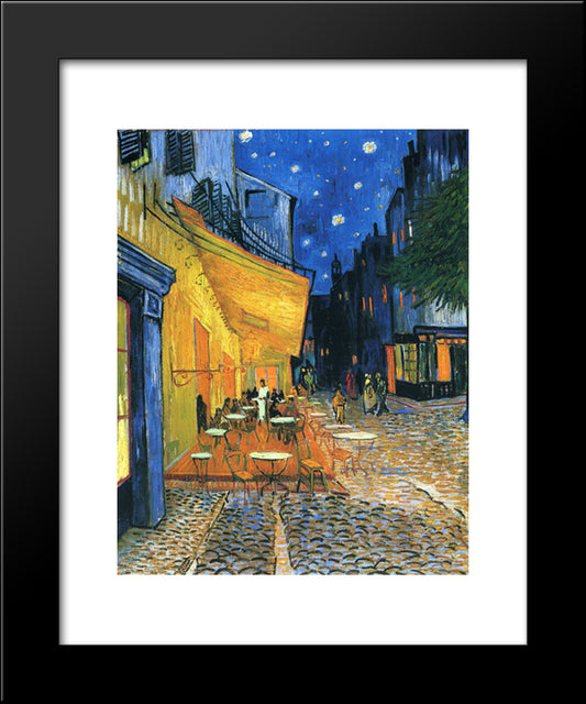 Cafe Terrace, Place Du Forum, Arles 20x24 Black Modern Wood Framed Art Print Poster by Van Gogh, Vincent