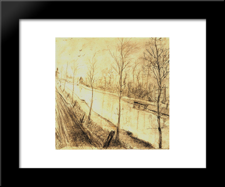 Canal 20x24 Black Modern Wood Framed Art Print Poster by Van Gogh, Vincent