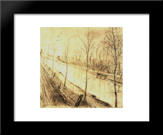 Canal 20x24 Black Modern Wood Framed Art Print Poster by Van Gogh, Vincent