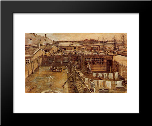 Carpenter`S Workshop Seen From The Artist`S Studio 20x24 Black Modern Wood Framed Art Print Poster by Van Gogh, Vincent