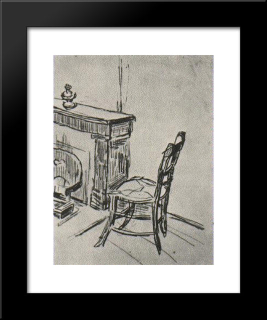 Chair Near The Stove 20x24 Black Modern Wood Framed Art Print Poster by Van Gogh, Vincent