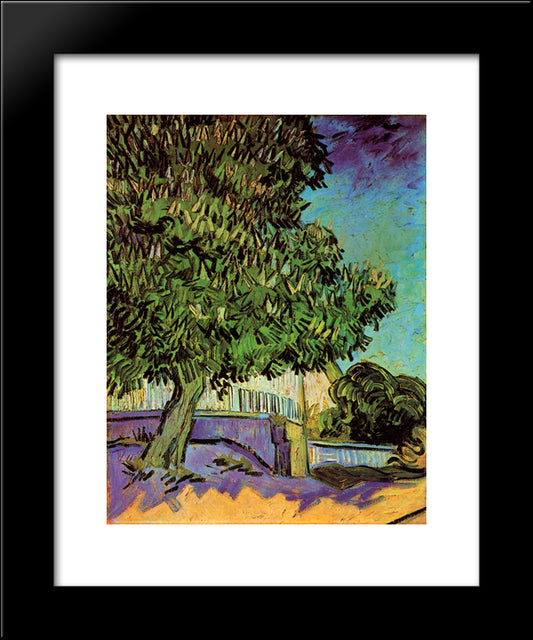 Chestnut Tree In Blossom 20x24 Black Modern Wood Framed Art Print Poster by Van Gogh, Vincent