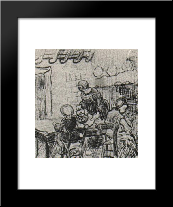 Child And Woman Pouring Coffee 20x24 Black Modern Wood Framed Art Print Poster by Van Gogh, Vincent