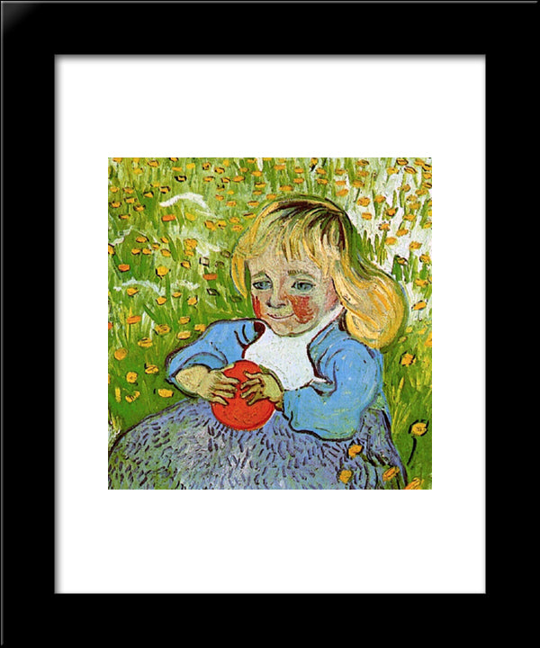 Child With Orange 20x24 Black Modern Wood Framed Art Print Poster by Van Gogh, Vincent