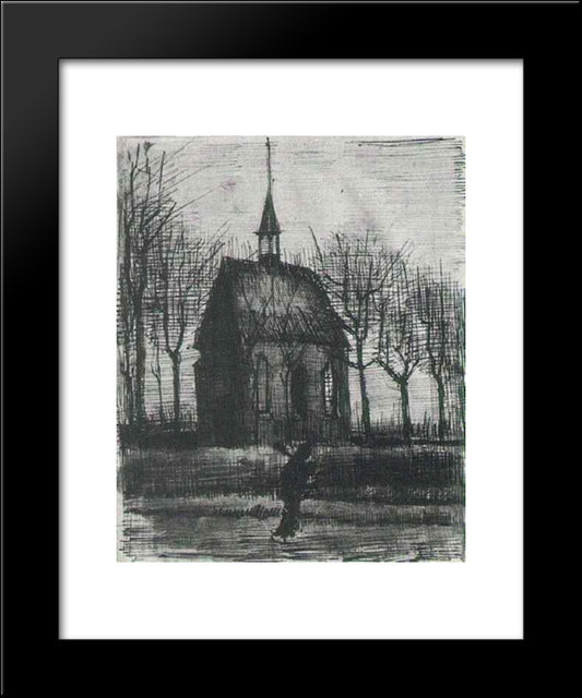 Church In Nuenen, With One Figure 20x24 Black Modern Wood Framed Art Print Poster by Van Gogh, Vincent