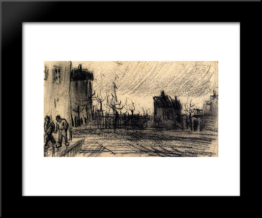 City View 20x24 Black Modern Wood Framed Art Print Poster by Van Gogh, Vincent