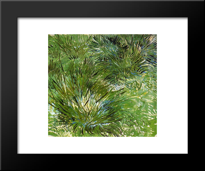 Clumps Of Grass 20x24 Black Modern Wood Framed Art Print Poster by Van Gogh, Vincent