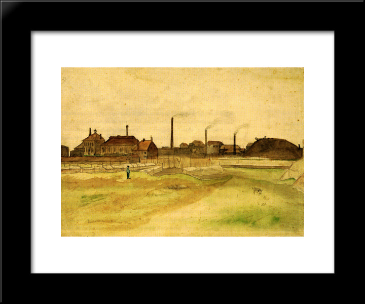 Coalmine In The Borinage 20x24 Black Modern Wood Framed Art Print Poster by Van Gogh, Vincent