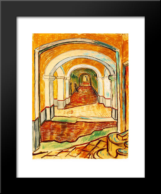 Corridor In The Asylum 20x24 Black Modern Wood Framed Art Print Poster by Van Gogh, Vincent