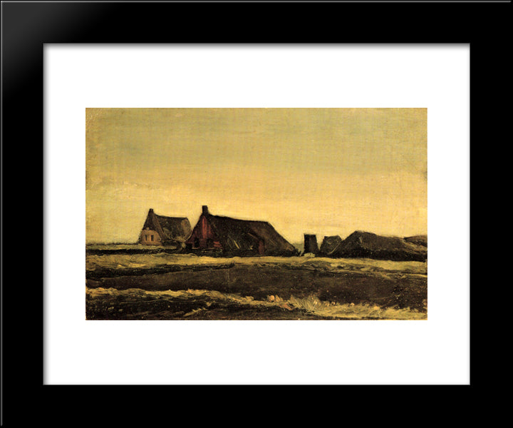 Cottages 20x24 Black Modern Wood Framed Art Print Poster by Van Gogh, Vincent