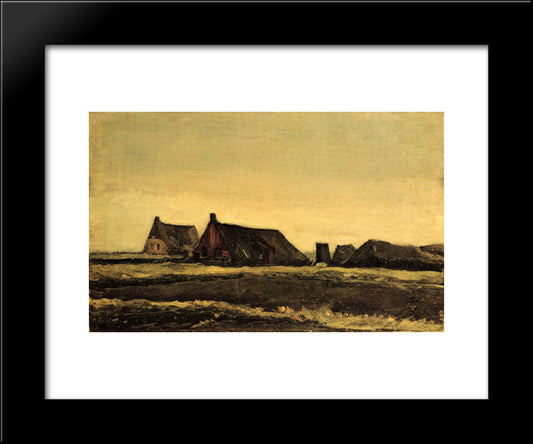 Cottages 20x24 Black Modern Wood Framed Art Print Poster by Van Gogh, Vincent