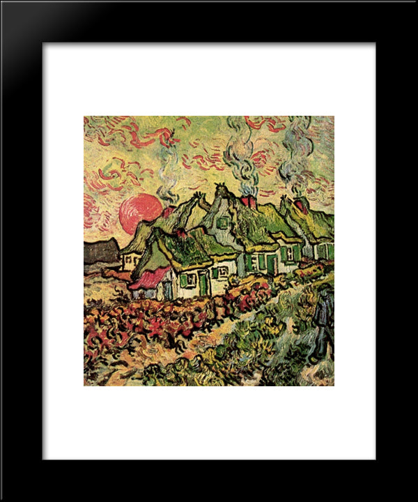 Cottages Reminiscence Of The North 20x24 Black Modern Wood Framed Art Print Poster by Van Gogh, Vincent