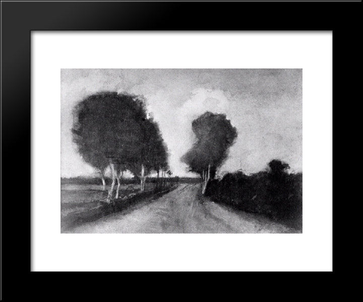 Country Lane With Trees 20x24 Black Modern Wood Framed Art Print Poster by Van Gogh, Vincent