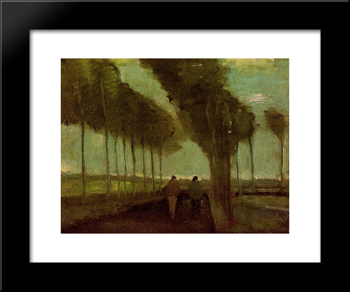 Country Lane With Two Figures 20x24 Black Modern Wood Framed Art Print Poster by Van Gogh, Vincent