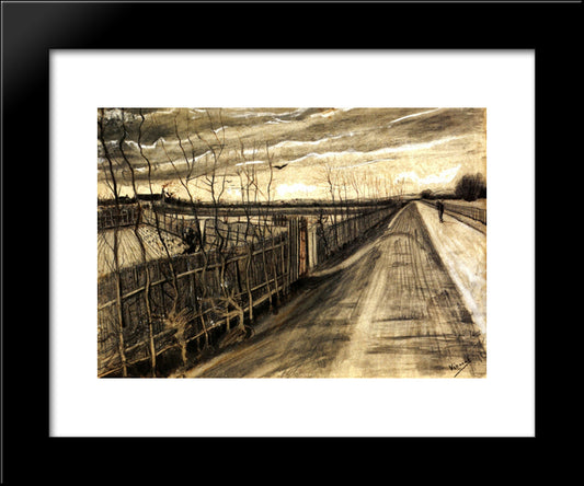 Country Road 20x24 Black Modern Wood Framed Art Print Poster by Van Gogh, Vincent