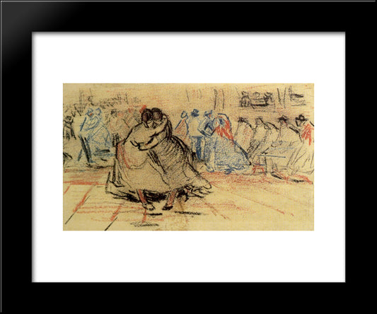 Couple Dancing 20x24 Black Modern Wood Framed Art Print Poster by Van Gogh, Vincent