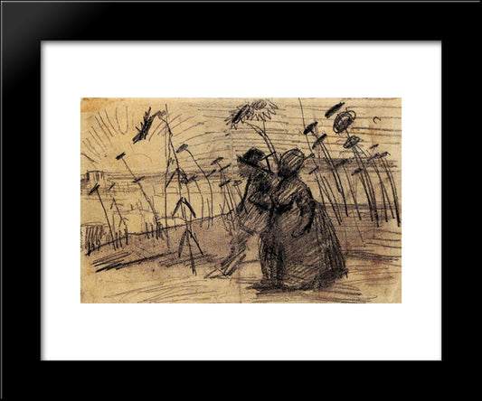 Couple Out For A Stroll 20x24 Black Modern Wood Framed Art Print Poster by Van Gogh, Vincent