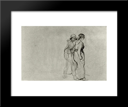 Couple Walking 20x24 Black Modern Wood Framed Art Print Poster by Van Gogh, Vincent