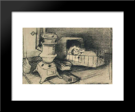 Cradle 20x24 Black Modern Wood Framed Art Print Poster by Van Gogh, Vincent