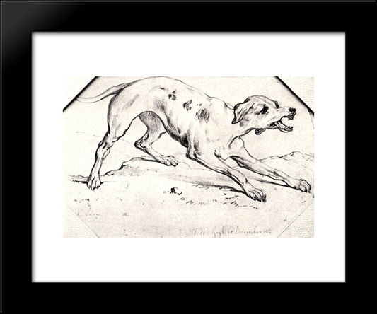 Dog 20x24 Black Modern Wood Framed Art Print Poster by Van Gogh, Vincent