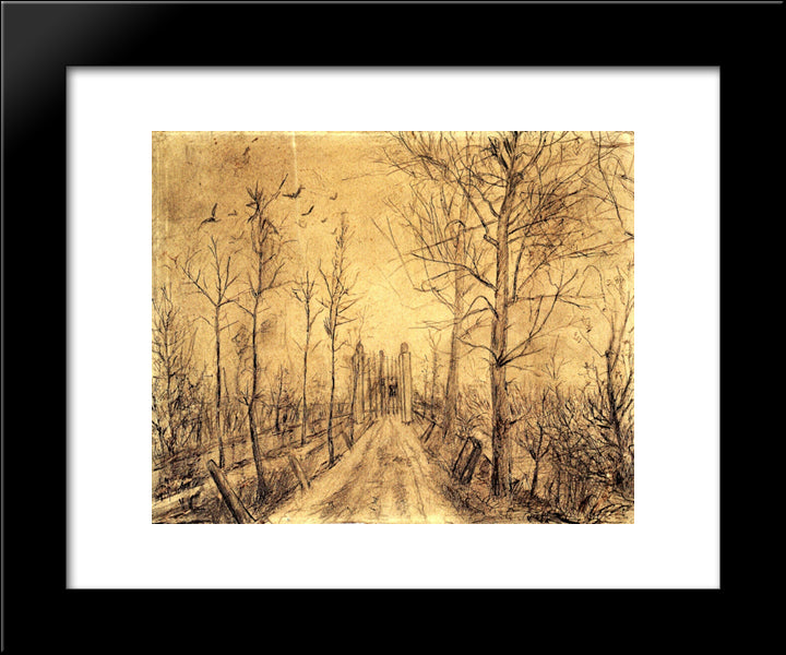 Driveway 20x24 Black Modern Wood Framed Art Print Poster by Van Gogh, Vincent