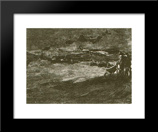 Dunes With Figures 20x24 Black Modern Wood Framed Art Print Poster by Van Gogh, Vincent