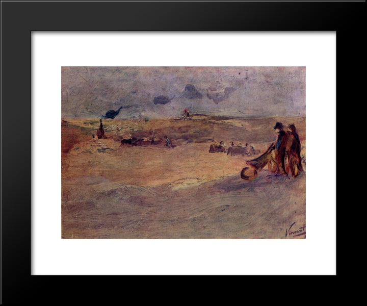 Dunes With Figures 20x24 Black Modern Wood Framed Art Print Poster by Van Gogh, Vincent