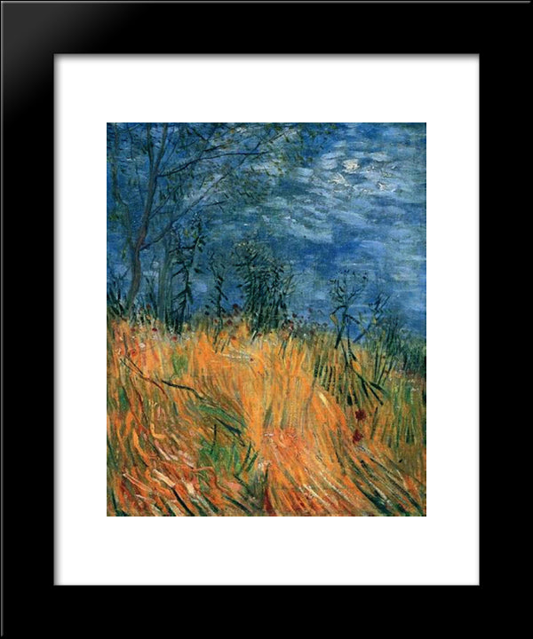 Edge Of A Wheatfield With Poppies 20x24 Black Modern Wood Framed Art Print Poster by Van Gogh, Vincent