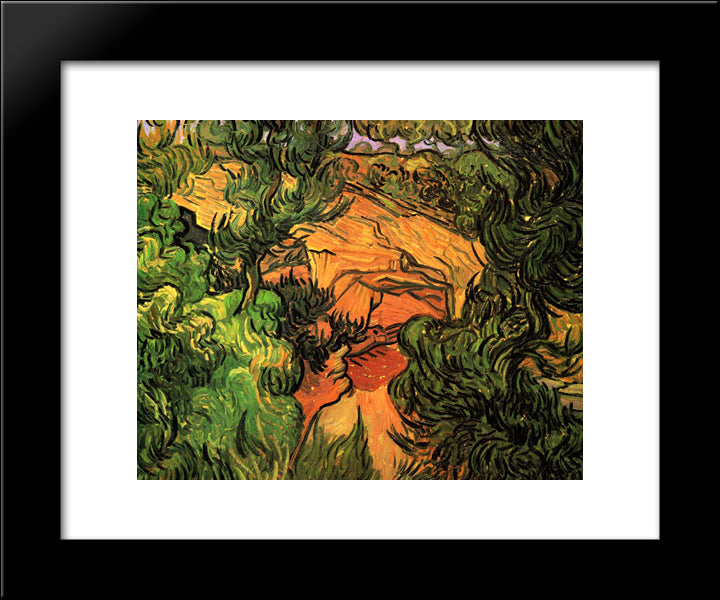 Entrance To A Quarry 20x24 Black Modern Wood Framed Art Print Poster by Van Gogh, Vincent