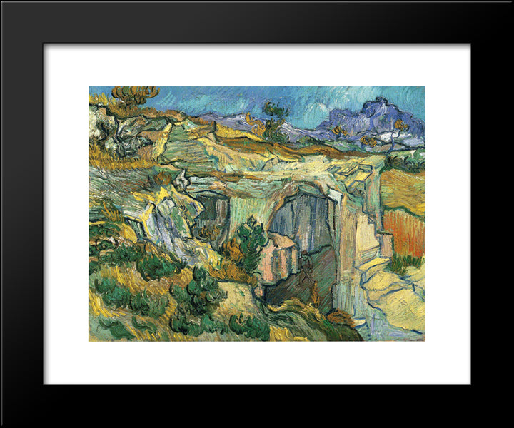 Entrance To A Quarry Near Saint Remy 20x24 Black Modern Wood Framed Art Print Poster by Van Gogh, Vincent