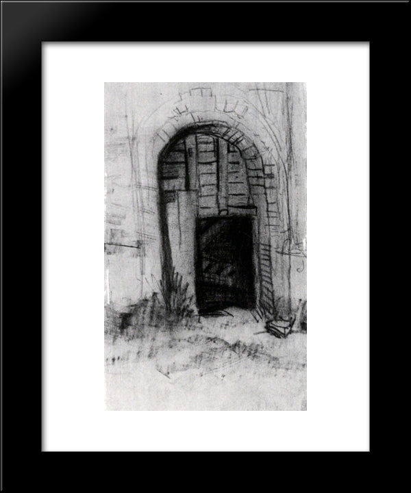 Entrance To The Old Tower 20x24 Black Modern Wood Framed Art Print Poster by Van Gogh, Vincent