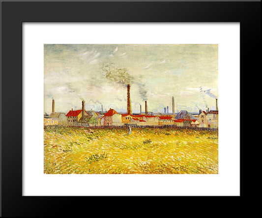 Factories At Asnieres, Seen From The Quai De Clichy 20x24 Black Modern Wood Framed Art Print Poster by Van Gogh, Vincent