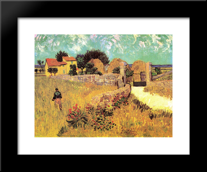 Farmhouse In Provence 20x24 Black Modern Wood Framed Art Print Poster by Van Gogh, Vincent