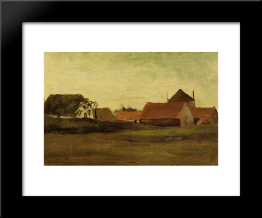 Farmhouses In Loosduinen Near The Hague At Twilight 20x24 Black Modern Wood Framed Art Print Poster by Van Gogh, Vincent