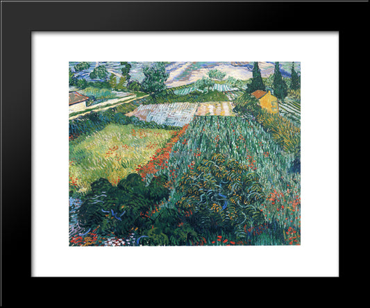 Field With Poppies 20x24 Black Modern Wood Framed Art Print Poster by Van Gogh, Vincent