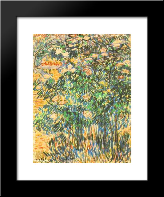 Flowering Shrubs 20x24 Black Modern Wood Framed Art Print Poster by Van Gogh, Vincent