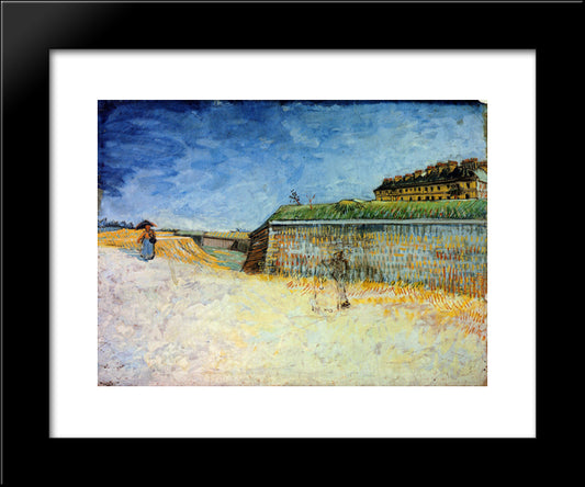 Fortifications Of Paris With Houses 20x24 Black Modern Wood Framed Art Print Poster by Van Gogh, Vincent