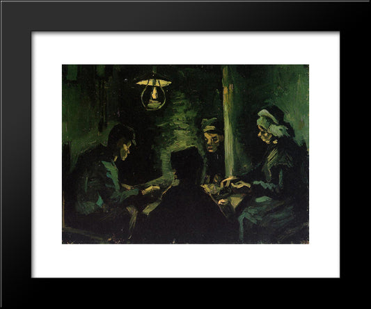 Four Peasants At A Meal (Study For 'The Potato Eaters') 20x24 Black Modern Wood Framed Art Print Poster by Van Gogh, Vincent