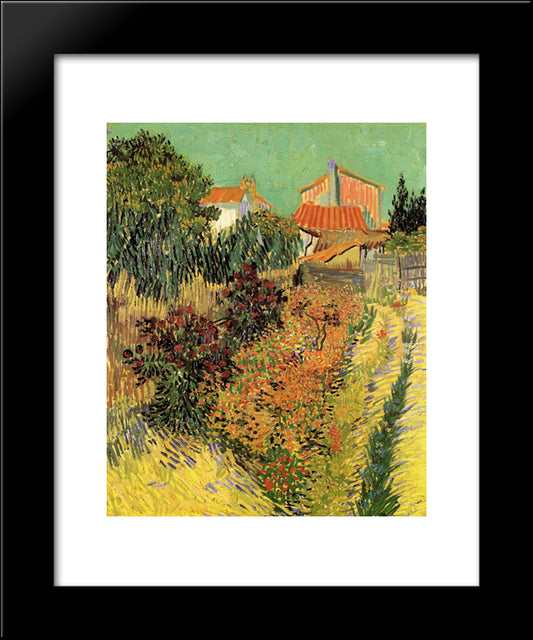 Garden Behind A House 20x24 Black Modern Wood Framed Art Print Poster by Van Gogh, Vincent