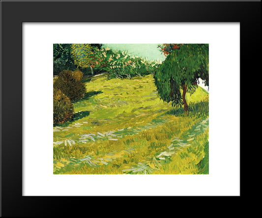 Garden With Weeping Willow 20x24 Black Modern Wood Framed Art Print Poster by Van Gogh, Vincent