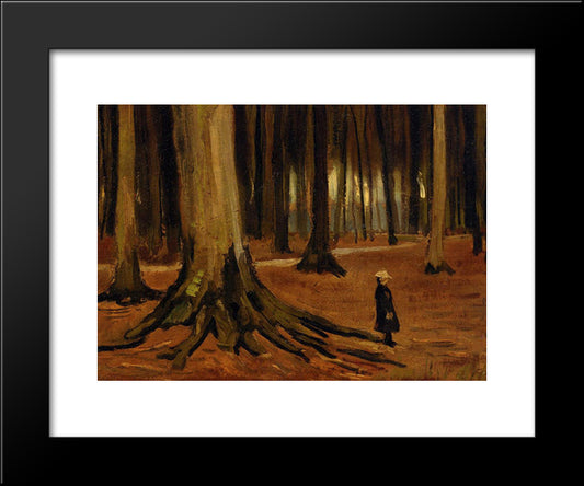 Girl In The Woods 20x24 Black Modern Wood Framed Art Print Poster by Van Gogh, Vincent