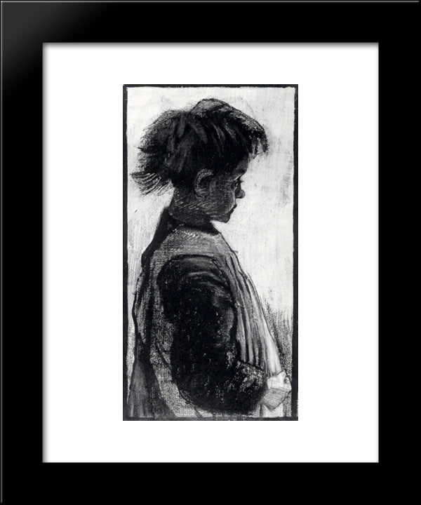 Girl With Pinafore, Half-Figure 20x24 Black Modern Wood Framed Art Print Poster by Van Gogh, Vincent