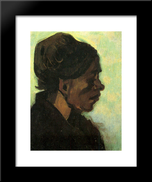 Head Of A Brabant Peasant Woman With Dark Cap 20x24 Black Modern Wood Framed Art Print Poster by Van Gogh, Vincent