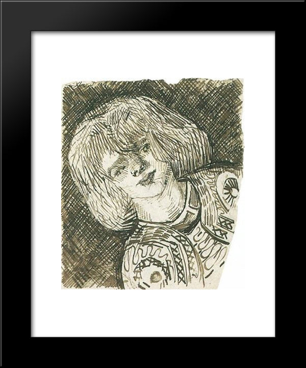 Head Of A Girl 20x24 Black Modern Wood Framed Art Print Poster by Van Gogh, Vincent