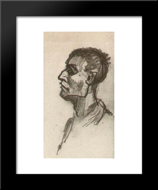 Head Of A Man, Bareheaded 20x24 Black Modern Wood Framed Art Print Poster by Van Gogh, Vincent