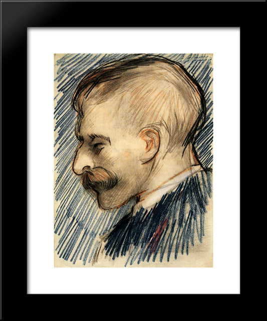 Head Of A Man (Possibly Theo Van Gogh) 20x24 Black Modern Wood Framed Art Print Poster by Van Gogh, Vincent