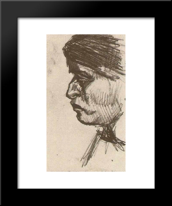 Head Of A Man 20x24 Black Modern Wood Framed Art Print Poster by Van Gogh, Vincent