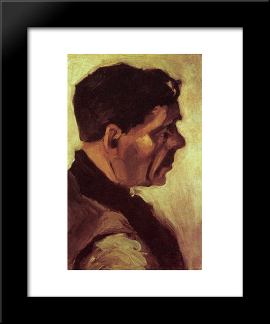 Head Of A Peasant 20x24 Black Modern Wood Framed Art Print Poster by Van Gogh, Vincent